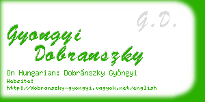 gyongyi dobranszky business card