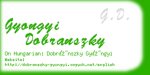 gyongyi dobranszky business card
